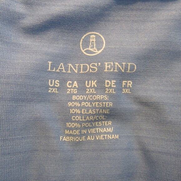 Lands’ End Polo Golf Shirt Men’s Size 2XL Short Sleeves Blue - Picture 4 of 11